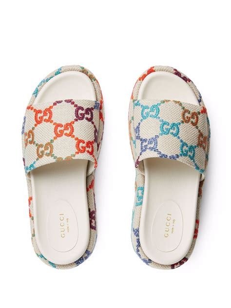 gucci colourful slides|gucci slides fluffy.